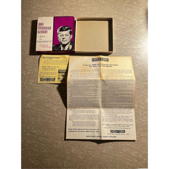 John F Kennedy 8mm Home Movie BOX ONLY “Man and President” Castle Films JFK - Picture 5 of 6